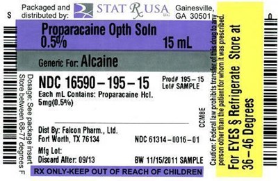PROPARACAINE OPHTH SOL 16590-195 LABEL.jpg PROPARACAINE OPHTH SOL Label Image - PROPARACAINE OPHTH SOL 16590 195 LABEL